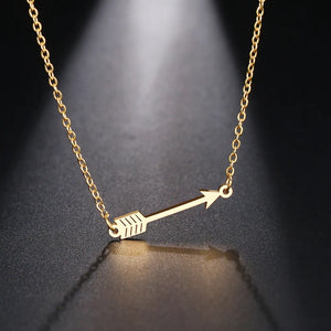 DOTIFI  Stainless Steel Necklace For Women Man Lucky Love Arrow Pendant Choker Necklace Engagement High QualityJewelry