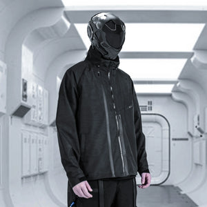 Functional stormsuit jacket detachable hood waterproof silenstorm techwear ninjawear darkwear streetwear aesthetic  futuristic