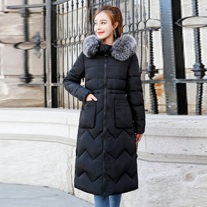Both Two Sides Can Be Wore 2019 Women Winter Jacket New Arrival With Fur Hooded Long Coat Cotton Padded Warm Parka Womens Parkas