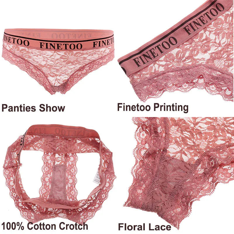 3PCS/Set Lace Panties Women Sexy Underwear Briefs Floral Lace Female Underpants Solid Color Intimate Lingerie Woman Panties M-XL