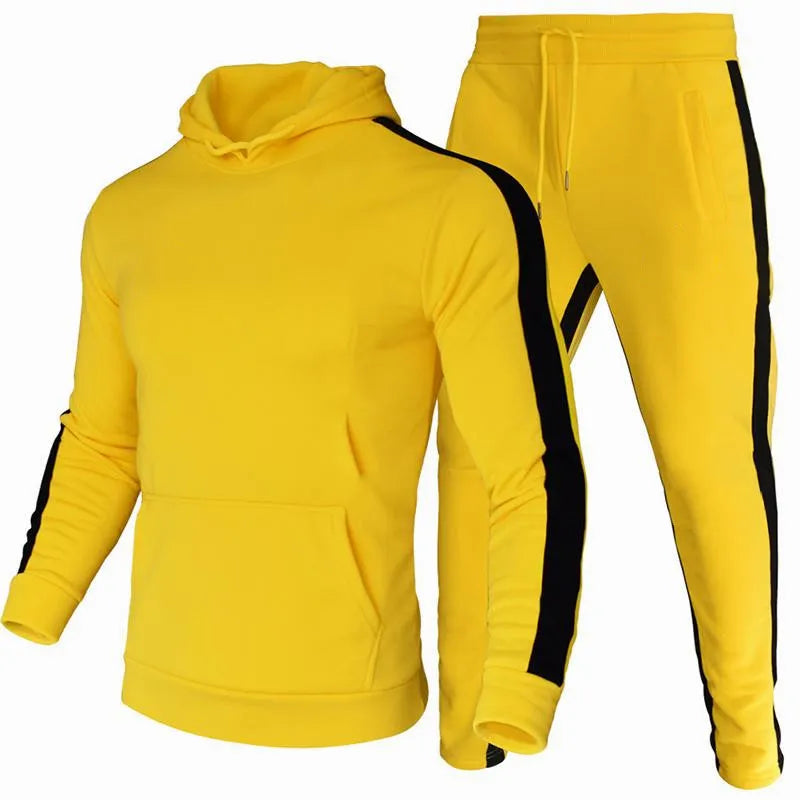 Men Run Tracksuit Pants Jogging Suit 2 Pcs Tracksuit Autumn Winter Outfits Sportswear Running Sweatsuit Loose Fit Clothes Male
