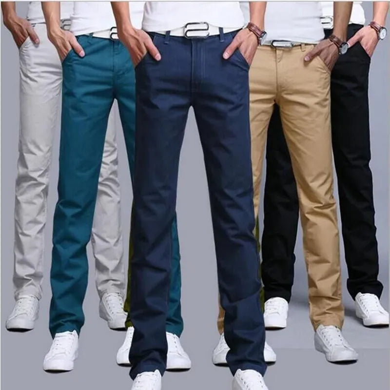 2022 Spring Autumn New Casual Pants Men Cotton Slim Fit Chinos Fashion Trousers Male Brand Clothing Plus Size 9 colour 919
