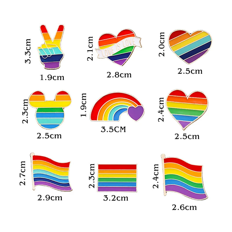 Rainbow Heart Enamel Pins Gay Lesbian Pride LGBT Badge Love Is Love Brooches Jewelry Gift For Men Women Unisex Clothes Lapel Pin