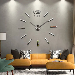 New clock clocks horloge watch Acrylic mirror Wall Stickers real  Quartz Living Room Modern 3D DIY Bell free shipping