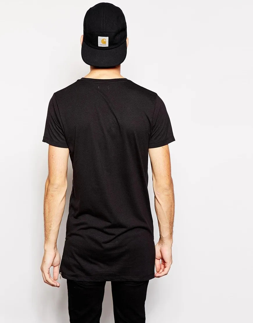 2023 MRMT Brand New Clothing Mens  Long T Shirt Hip Hop Extra Longline T-Shirt For Male Tshirt Zipper Man Leisure T Shirts