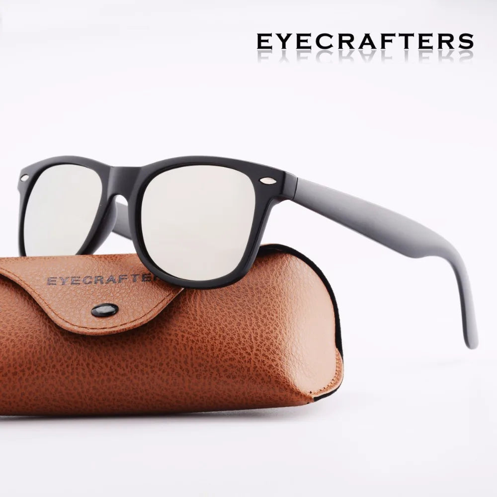 Eyecrafters Driving Mirrored Square Retro Sunglasses Eyewear Fashion Vintage Mens Womens Polarized Sunglasses   UV400 2140