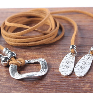 Women&#39;s Necklace brown leather siber  Jewelry Accessories Ladies leather necklace Women&#39;s ethnic necklace