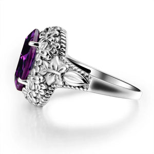 Szjinao Rock Ancient Ethnic 925 Sterling Silver Victoria Butterfly Rings For Women Amethyst Love Jewelry Factory Direct