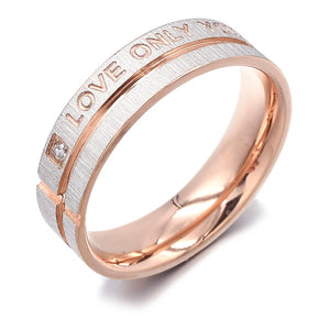 ATGO Stainless Steel "Love Only You" Couple Rings