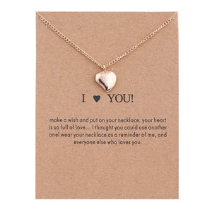 With Card Alloy Key Star Infinity Love Horse Drop Gold-color Shorts Clavicle Chains Fashion Necklaces & Pendants Wholesale