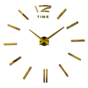 New clock clocks horloge watch Acrylic mirror Wall Stickers real  Quartz Living Room Modern 3D DIY Bell free shipping
