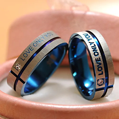 ATGO Stainless Steel "Love Only You" Couple Rings