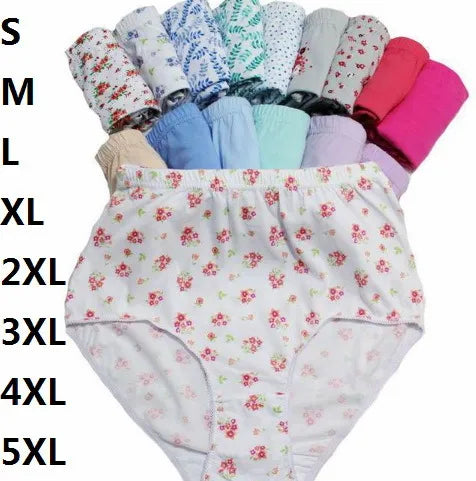 Plus size S,M,L,XL,XXL,3XL,4XL,5XL Women's Panties Underwear Comfort Knickers Intimates Underpants Lingerie Knickers 5pieces/lot