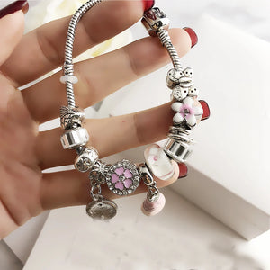 RELOGIOSLAND High Quality Womens Bracelet With Different Charm Girls Wirstband For Party Wear Jewelry