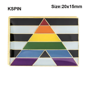 LGBT Rainbow homosexual Lipstick Kiss lip Lesbian Pride Flag Pride heart shaped flag lapel pin badge pin  Brooch Icons XY0633