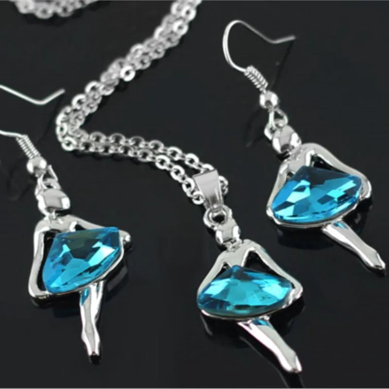 Crystal Pendant Fashion Jewelry Set