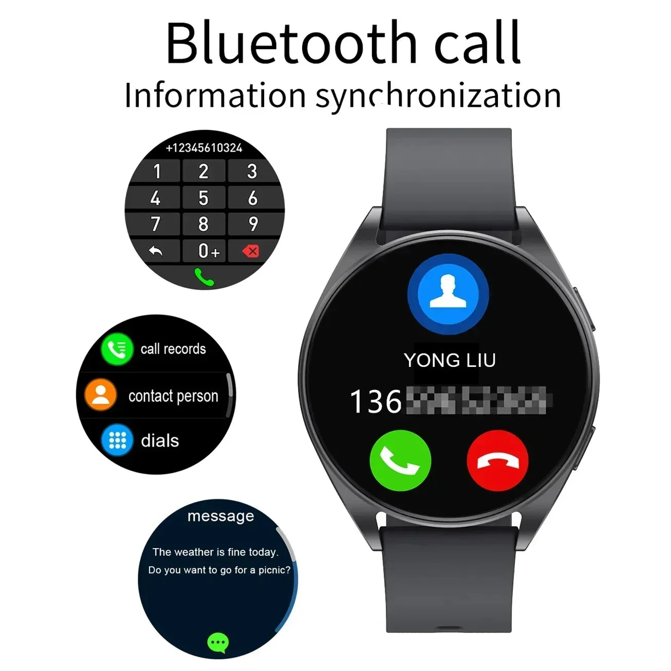 New for Samsung Galaxy Watch 6 Bluetooth Call 1.5 Inch Smart Watch Men Sports Blood Pressure Women Smartwatch for Android IOS