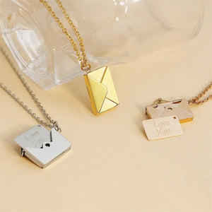 European and American fashion couples envelope necklace personalized lettering love letter clavicle chain pendant wedding gift
