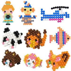 Kids Perler Pegboard Water Bead Animal Molds Accessories Magic Bead Jigsaw 3D Puzzle Educational Toys DIY Children Magic Beads