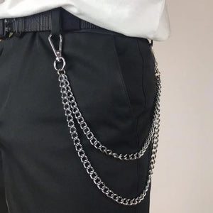 Metal Punk Rock Layered Chain Keychains For Men Women Waist Key Chain Wallet Jeans Hip-hop Pants Belt Chains Jewelry Accessories