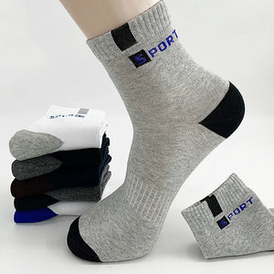 5Pairs High Quality Bamboo Fiber Breathable Deodorant Business Socks Men's Tube Socks Autumn Winter Spring Summer Plus Size