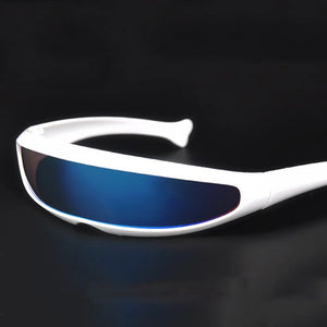 Futuristic Narrow Cyclops Visor Sunglasses Laser Eyeglasses UV400 Personality Mirrored Lens Costume Eyewear Glasses Men Glasses