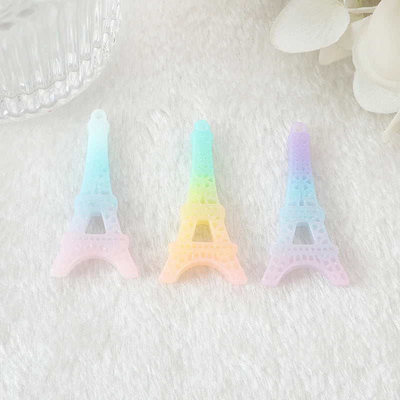 30pcs Mixed  Resin Eiffel Tower  Cabochons Flatback Crafts  for Jewelry Diy Making