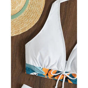 2022 New High Waist Bikini Women Print Swimsuit Halter Swimwear Push Up Bikini Set Beachwear  Bathing Suit Swimming Suits