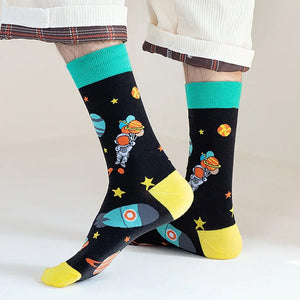 1pair PLUS SIZE 41-46 Combed Cotton Fashion Hip Hop Man woman Socks Harajuku  fruit Skateboard animal Happy Socks Funny Sokken