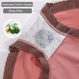 Plus Size Panties Women's Cotton Briefs with High Waist Sexy Lace Bow Cotton Autumn Winter Panties of Large Size Underwear Women