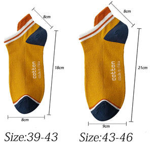 4 Pairs High Quality Men Ankle Socks Breathable Cotton Low Short Casual Stripe Anti-wear Fashion Four Seasons Street Plus Size