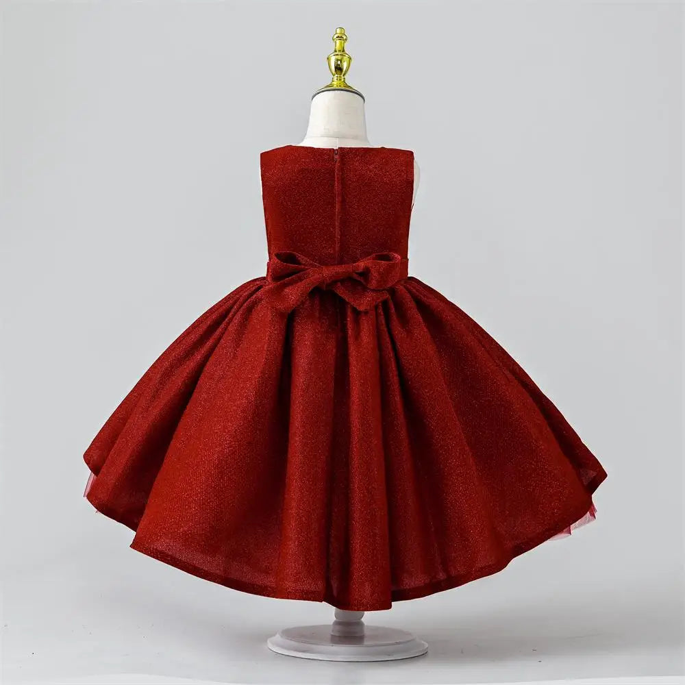 Yoliyolei Vintage Girls Elegant Bow Dress