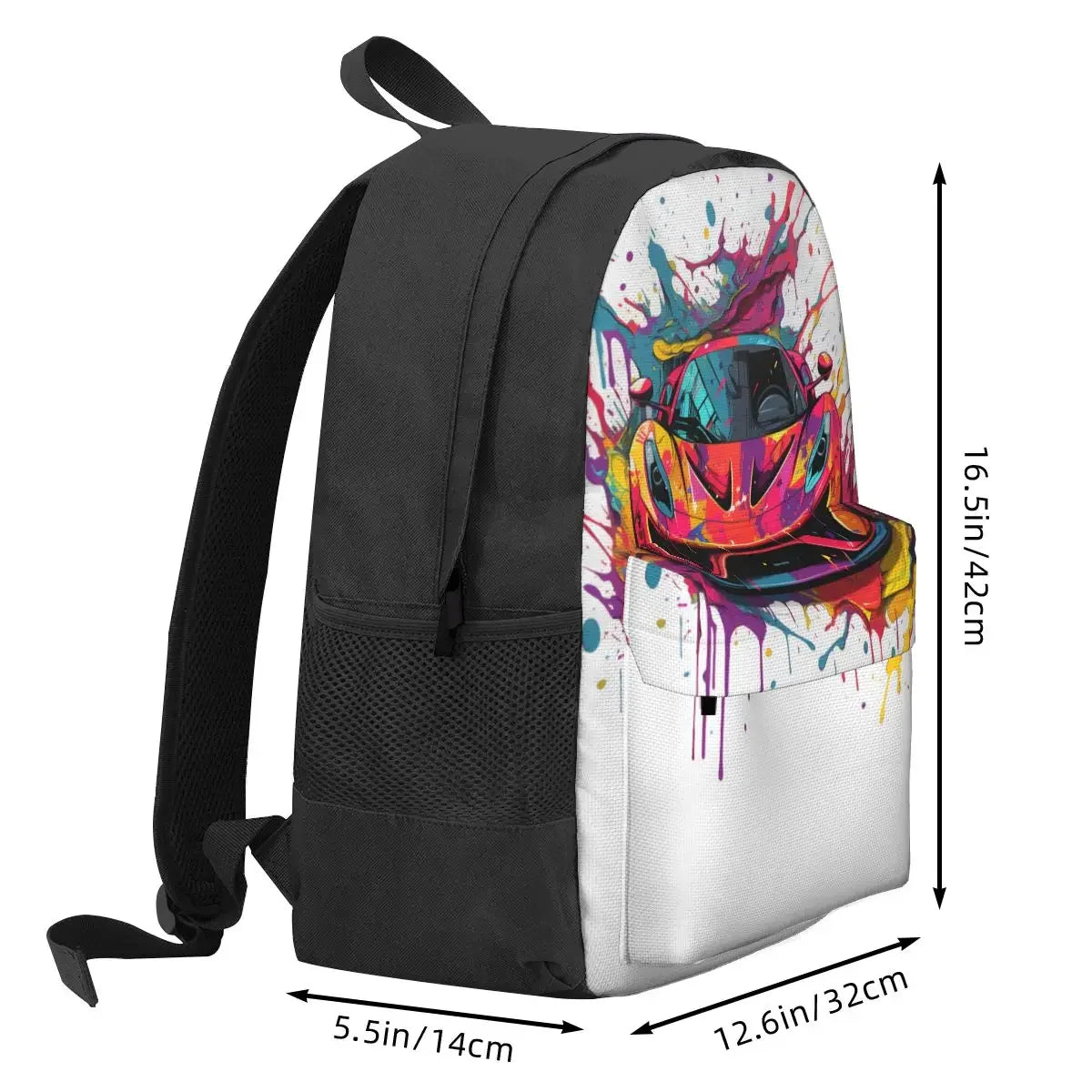 Passionate Sports Car Backpack Psychadelic Grafitti Daily Backpacks Women Men Custom Big High School Bags Elegant Rucksack