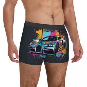 Sports Car Underwear Grafitti Psychadelic Men Panties Customs Classic Trunk Trenky Shorts Briefs Big Size