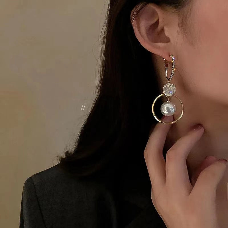 Oversized White Pearl Drop Earrings