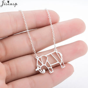 Origami Stainless Steel Animal Pendant Necklace